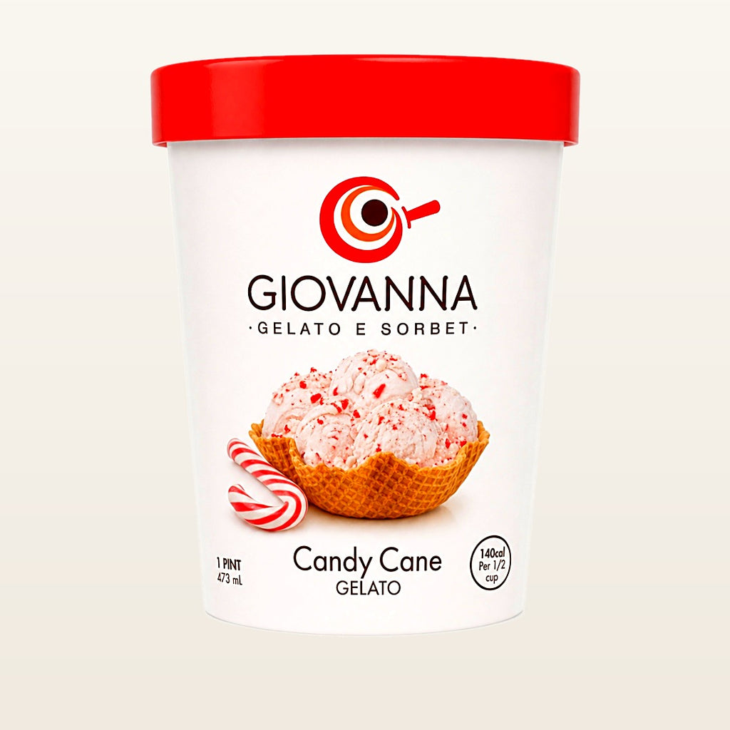 Giovanna Candy Cane Gelato 1 pint container