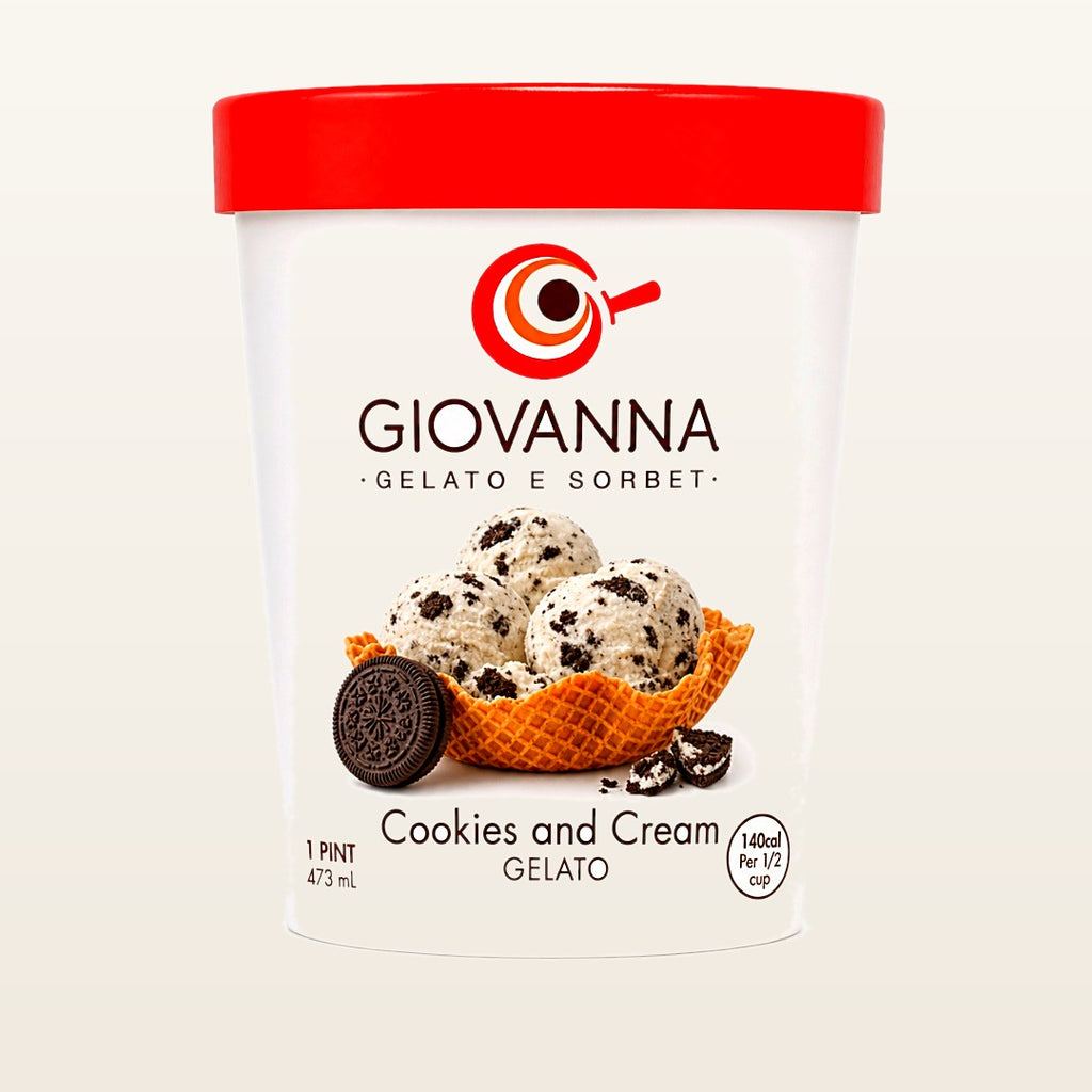 Giovanna Cookies and Cream Gelato 1 pint container