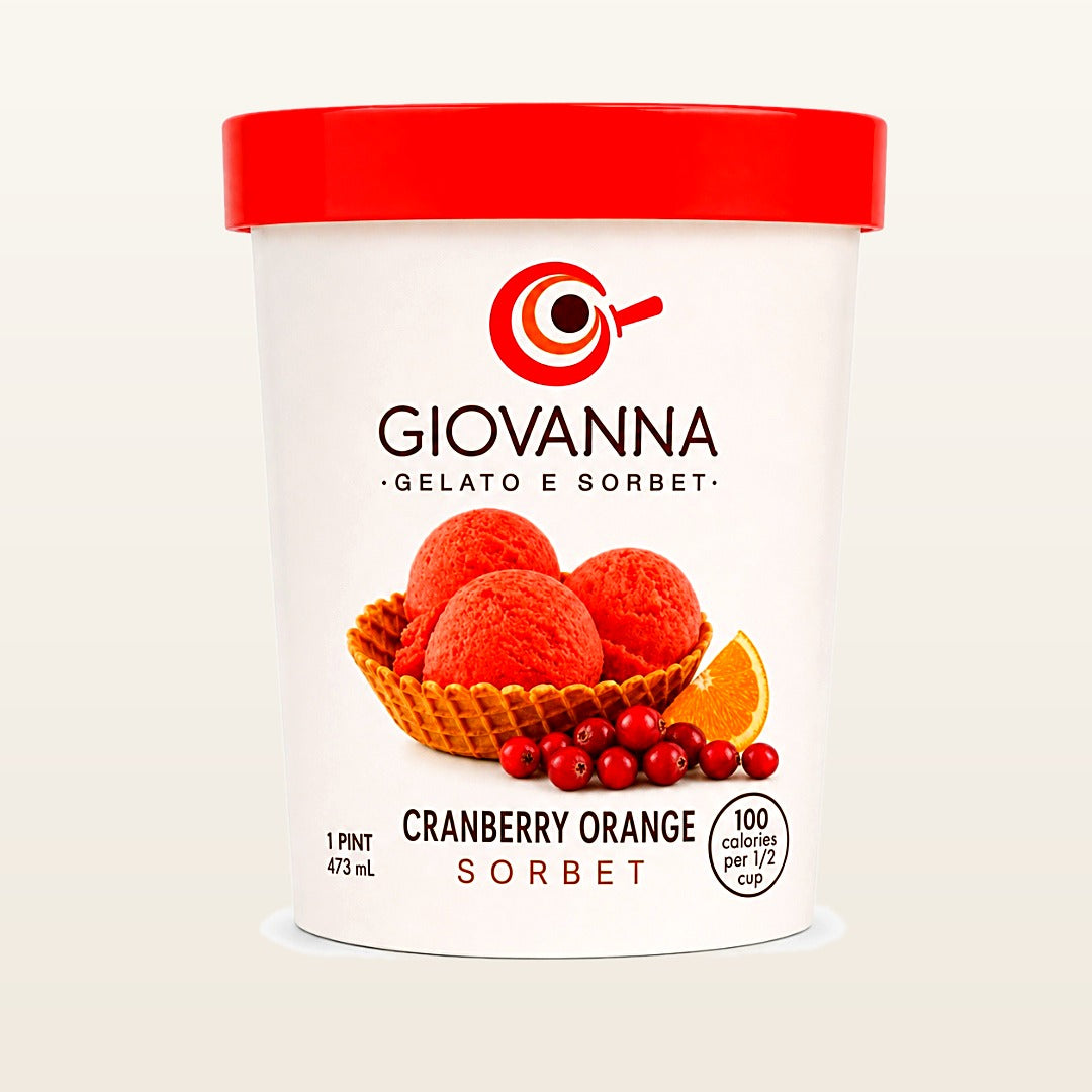 Giovanna Cranberry Orange Sorbet 1 pint container