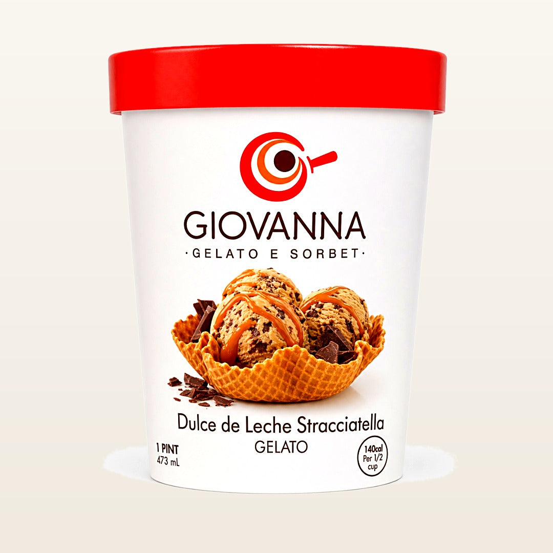 Giovanna Dulce de Leche Stracciatella Gelato 1 pint container