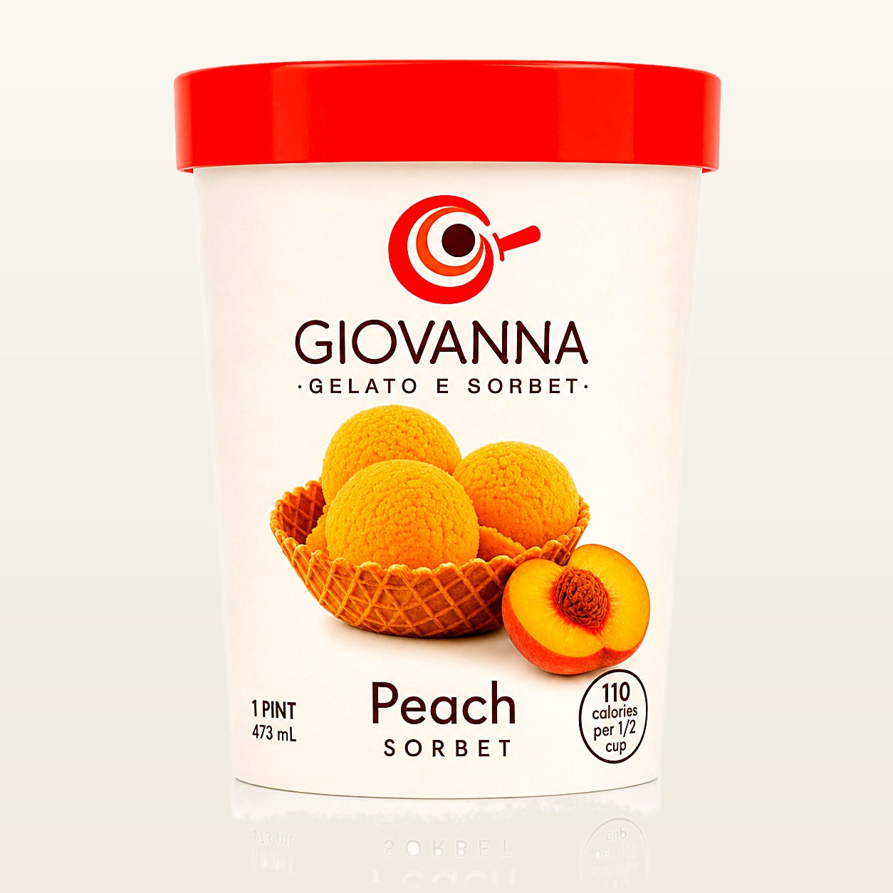 Giovanna Peach Sorbet 1 pint container