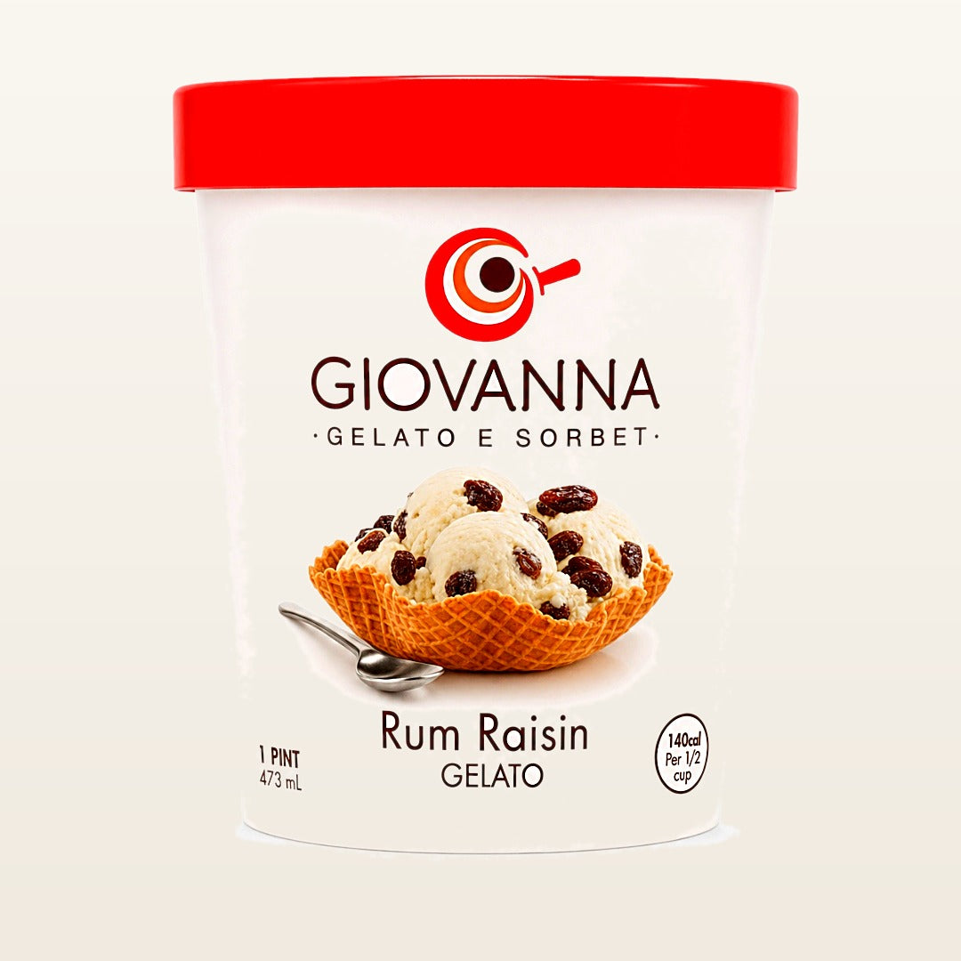 Giovanna Rum Raisin Gelato 1 pint container