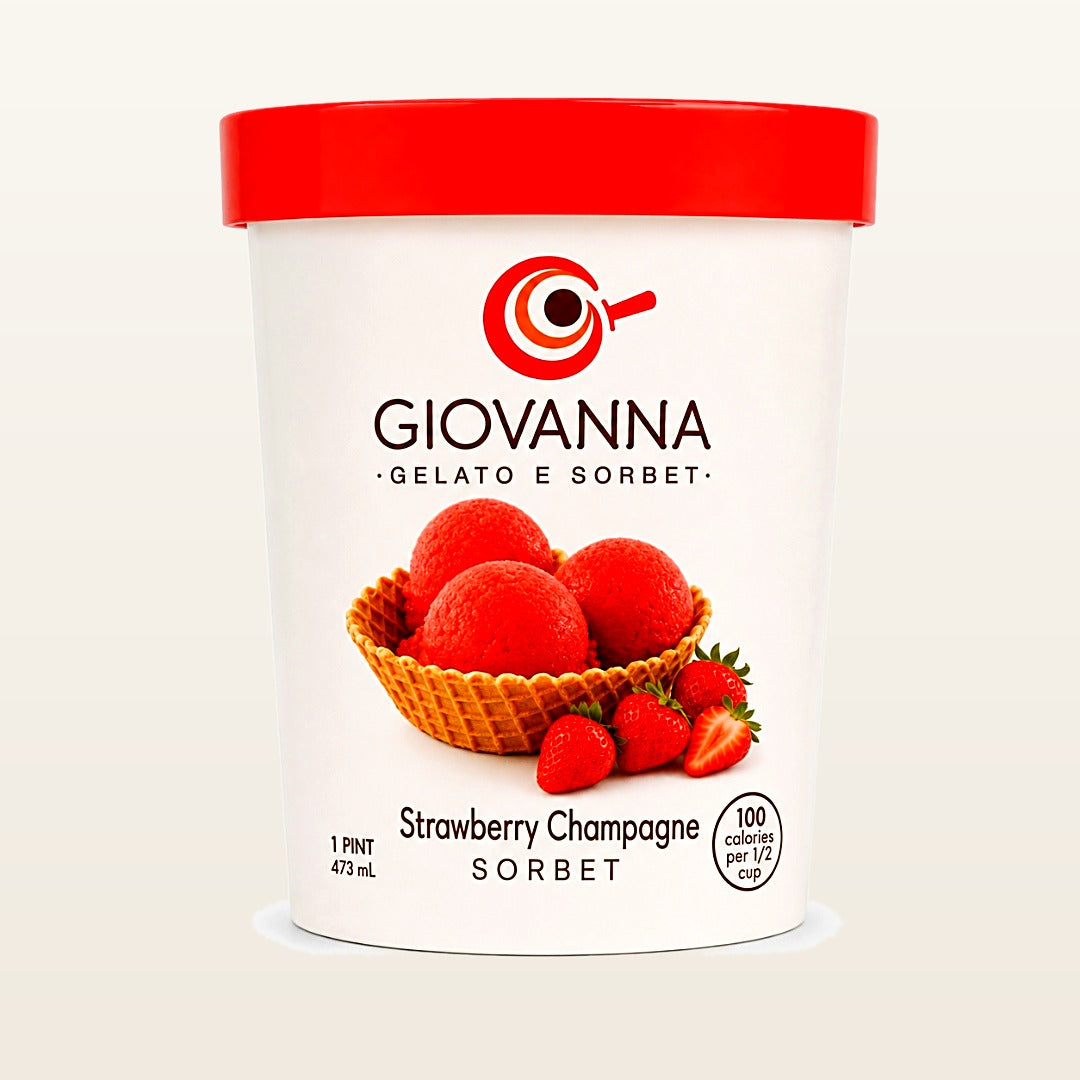 Giovanna Strawberry with Champagne Sorbet 1 pint container