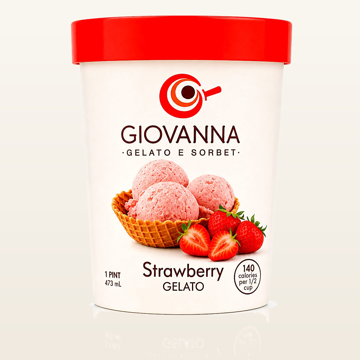 Giovanna Strawberry Gelato 1 pint container