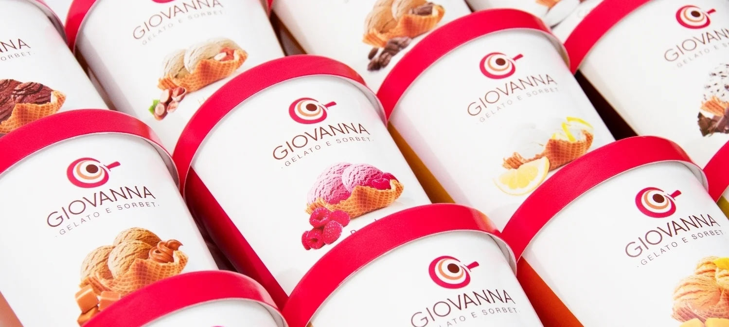 Giovanna Gelato pint containers hero banner